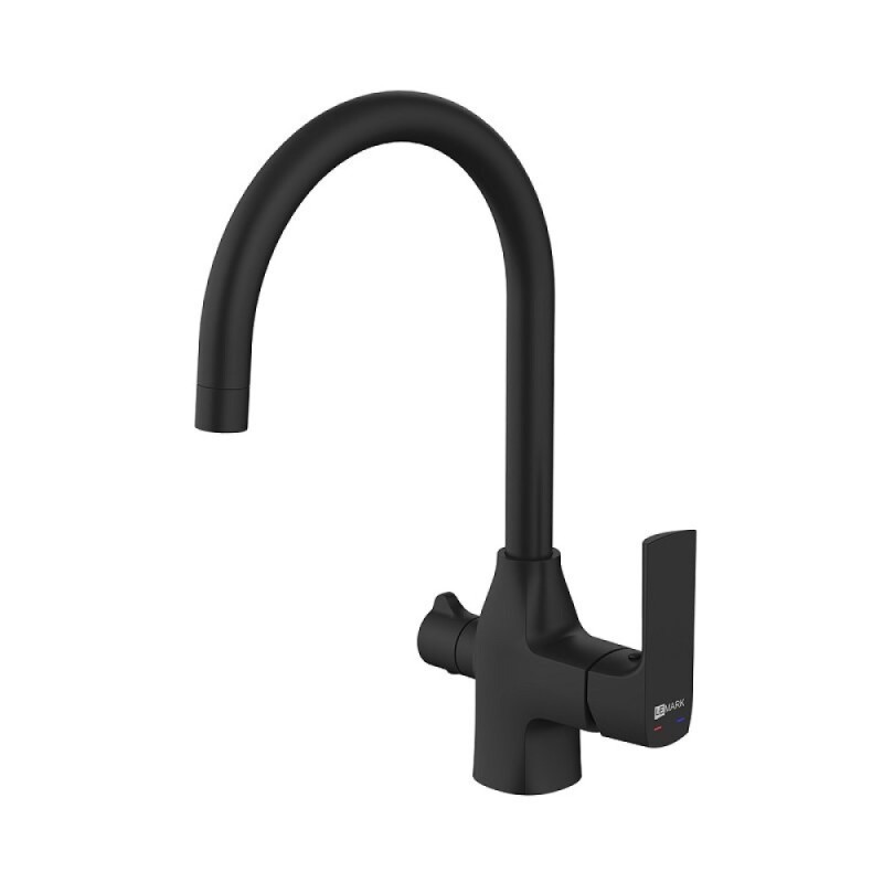 Смеситель для кухонной мойки Lemark Ursus LM7261BL085, с фильтром Basic, черный матовый