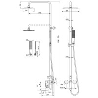Душевая система Lemark Ursus LM7262BG, золото брашированное