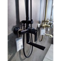 Душевая система Lemark Ursus LM7262BL, верхний и ручной душ, излив, цвет чёрный