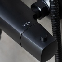 Душевая система Lemark Ursus LM7270BL, термостатическая, чёрный матовый