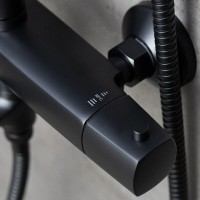 Душевая система Lemark Ursus LM7272BL, термостатическая, чёрный матовый