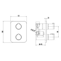 Смеситель для ванны и душа Lemark Yeti LM7847C, термостатический, цвет хром