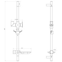 Стойка для душа с мыльницей Lemark, хром, LM8062C