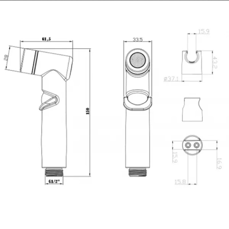 Гигиенический душ Lemark, графит, LM8088GM