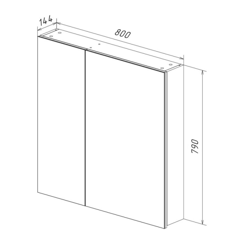 Зеркальный шкаф Lemark Universal 80 х 80 см, корпус белый глянец, LM80ZS-U