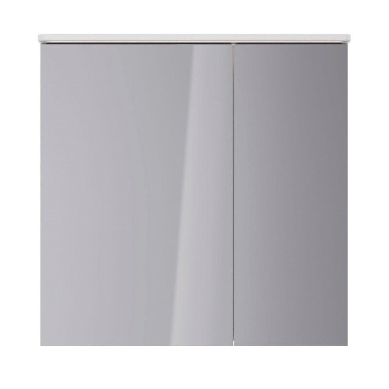 Шкаф зеркальный Lemark Zenon 80 х 80 см, подвесной, с LED-подсветкой, теплый свет, цвет корпуса белый глянец, LM80ZS-Z