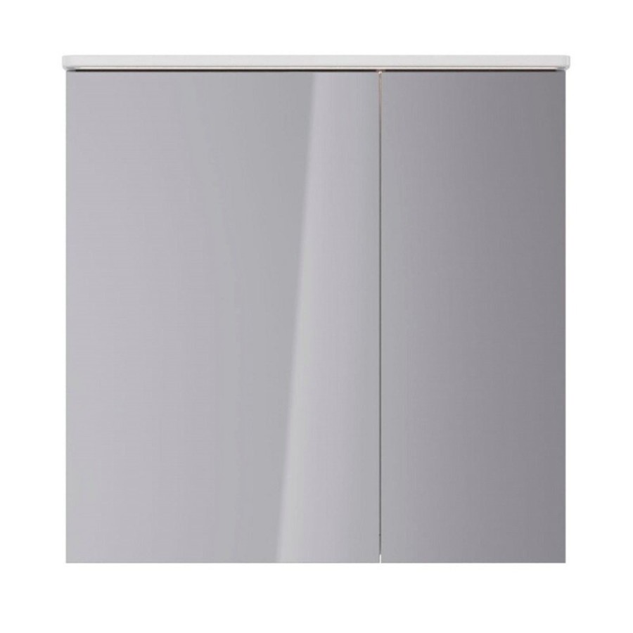 Шкаф зеркальный Lemark Zenon 80 х 80 см, подвесной, с LED-подсветкой, теплый свет, цвет корпуса белый глянец, LM80ZS-Z