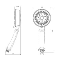 Душевая лейка Lemark 3-функциональная, хром, LM8118C