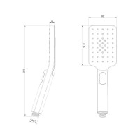 Душевая лейка Lemark 3-функциональная, графит матовый, LM8123GM