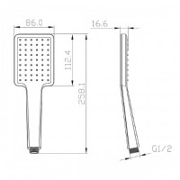 Душевая лейка Lemark 1-функциональная, хром, LM8124C