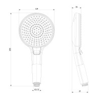 Душевая лейка Lemark, 3 режима, хром, LM8126C