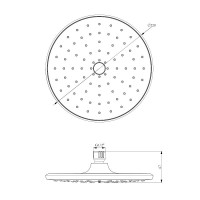 Верхний душ Lemark круглый 1-функциональный 22,8 см, хром/белый, LM8130C