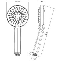 Душевая лейка Lemark LM8150C, 3 режима, хром