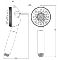 Душевая лейка для животных Lemark LM8152PS, 3 режима, бежевый