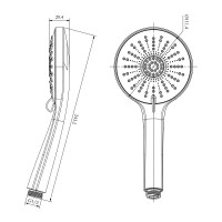 Душевая лейка Lemark LM8153C, 3 режима, хром