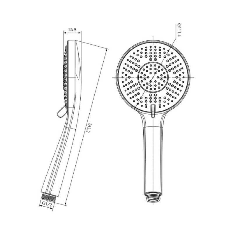Душевая лейка Lemark LM8154C, 3 режима, хром