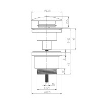 Донный клапан Lemark LM8500MW, универсальный click-clack, белый матовый