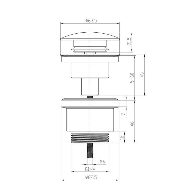 Донный клапан Lemark LM8500MW, универсальный click-clack, белый матовый
