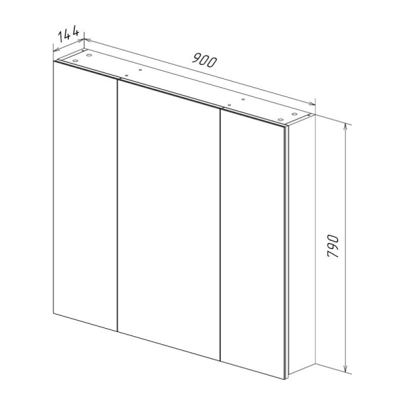 Зеркальный шкаф Lemark Universal 90 х 80 см, корпус белый глянец, LM90ZS-U