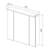 Шкаф зеркальный Lemark Zenon 90 х 80 см, подвесной, с LED-подсветкой, теплый свет, цвет корпуса белый глянец, LM90ZS-Z
