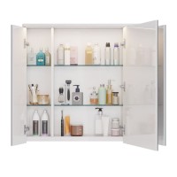 Шкаф зеркальный Lemark Zenon 90 х 80 см, подвесной, с LED-подсветкой, теплый свет, цвет корпуса белый глянец, LM90ZS-Z