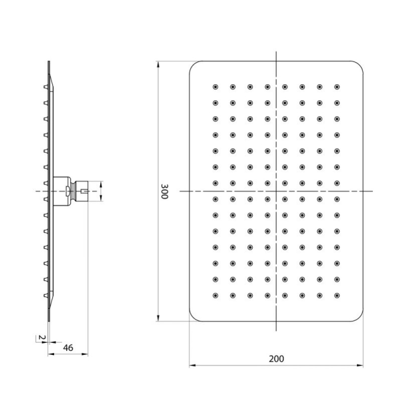 Верхний душ Lemark, 30 х 20 см, без держателя, графит, LM9490GM