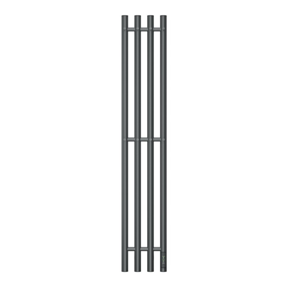 Полотенцесушитель электрический Apextermo Luna LN10113GF, ширина 20 см, высота 110 см, диммер справа, цвет графит металлик