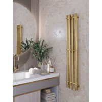 Полотенцесушитель электрический Apextermo Luna LN10113GL, ширина 20 см, высота 110 см, диммер справа, золото матовое