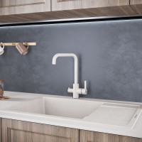 Смеситель Paulmark Logas Lo213021-328 для кухонной мойки с подключением к фильтру питьевой воды, бежевый