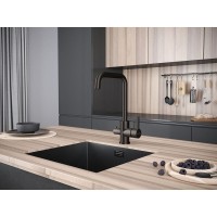 Смеситель Paulmark Logas Lo213021-GM для кухонной мойки с подключением к фильтру питьевой воды, вороненная сталь