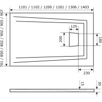 Душевой поддон Bas Атриум ЛП00002, 120 x 80 см, литьевой мрамор, прямоугольный, белый