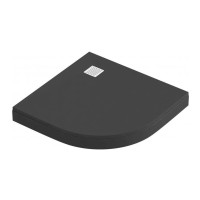 Душевой поддон Bas Essentia R ЛП00316, 80 х 80 см, четверть круга, литьевой мрамор, чёрный