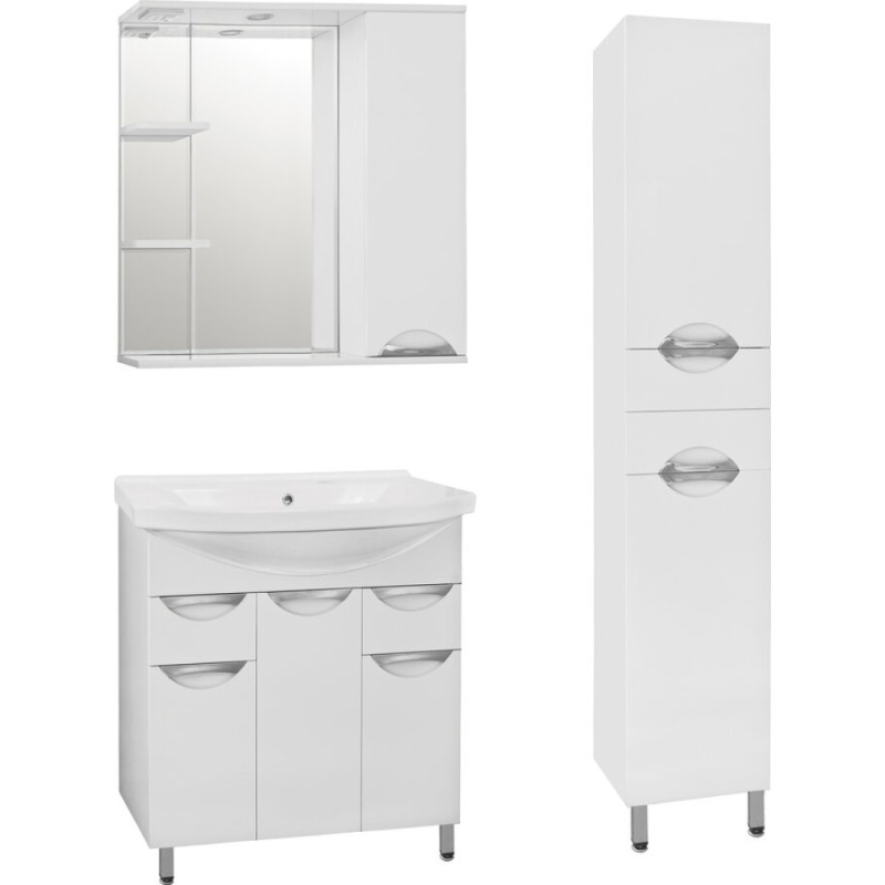 Зеркало-шкаф Style Line Жасмин 80/С ЛС-00000044, 80 см, правое, подвесное, белое