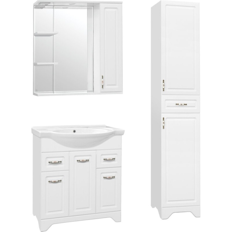 Зеркало-шкаф Style Line Олеандр-2 75/С ЛС-00000051 Люкс, 75 см, правое, подвесное, белое