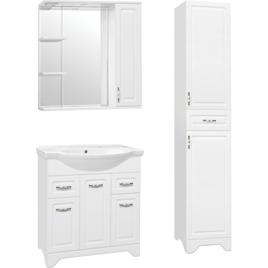 Зеркало-шкаф Style Line Олеандр-2 75/С ЛС-00000051 Люкс, 75 см, правое, подвесное, белое