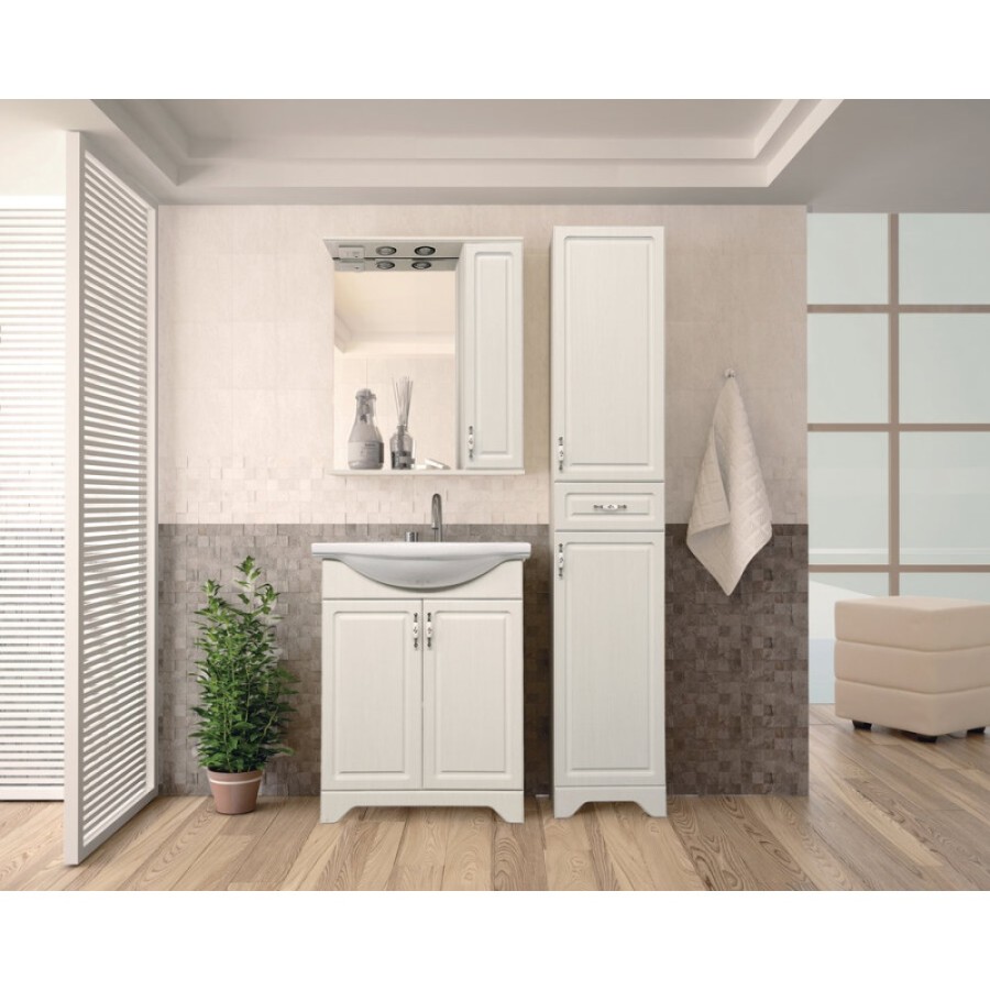 Зеркало-шкаф Style Line Олеандр-2 65/С ЛС-00000202 Люкс, 65 см, правое, подвесное, рельеф пастель