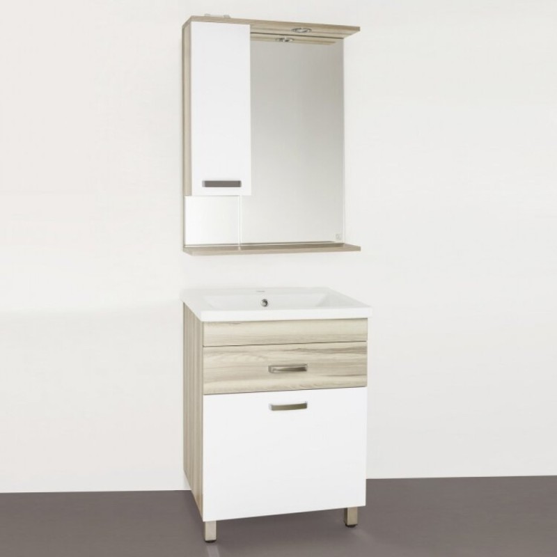 Зеркало-шкаф Style Line Ориноко 60/С ЛС-00000384, 60 см, левое, подвесное, белое/ориноко