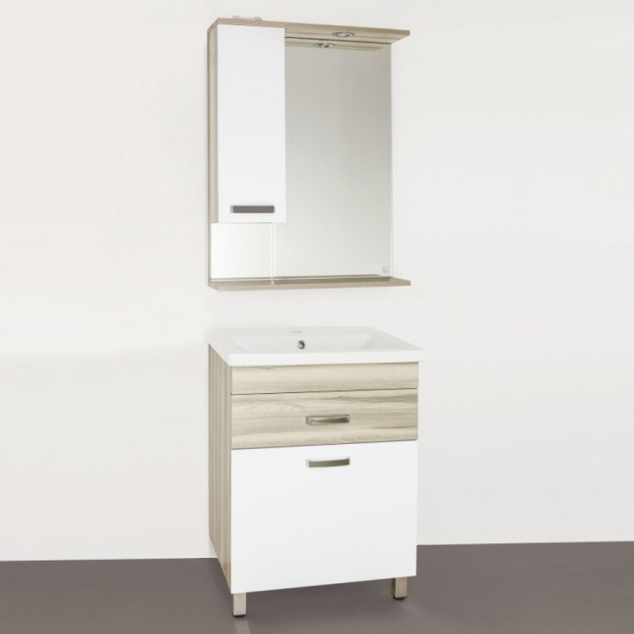 Зеркало-шкаф Style Line Ориноко 60/С ЛС-00000384, 60 см, левое, подвесное, белое/ориноко