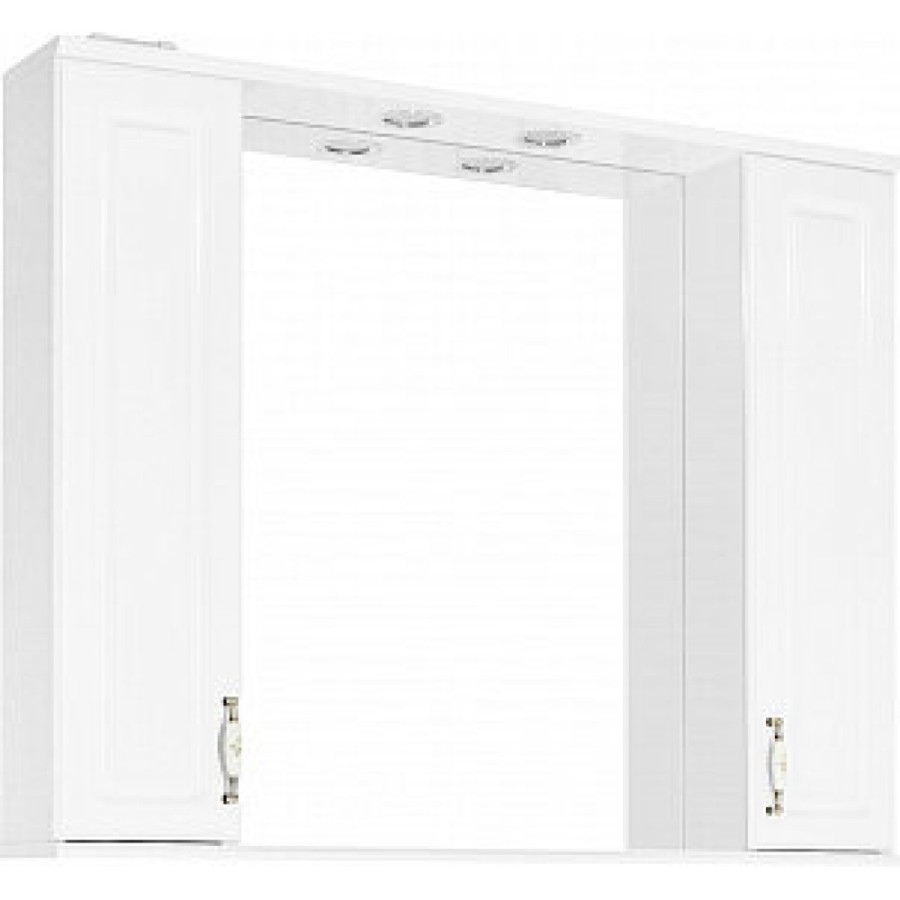Зеркальный шкаф Style Line Олеандр-2 1000/С Люкс, 100 см, белый, ЛС-00000583
