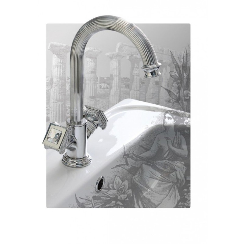 Смеситель Cezares Olimp LS2-01-Sw цвет хром, ручки квадратные Swarovski