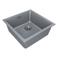 Мойка кухонная Paulmark Lumi LU45SK-GRM, 45 см, искусственный камень, цвет серый металлик