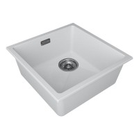 Мойка кухонная Paulmark Lumi LU45SK-WH, 45 см, искусственный камень, цвет белый