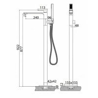 Смеситель для ванны BelBagno Luce LUC-FMT-CRM