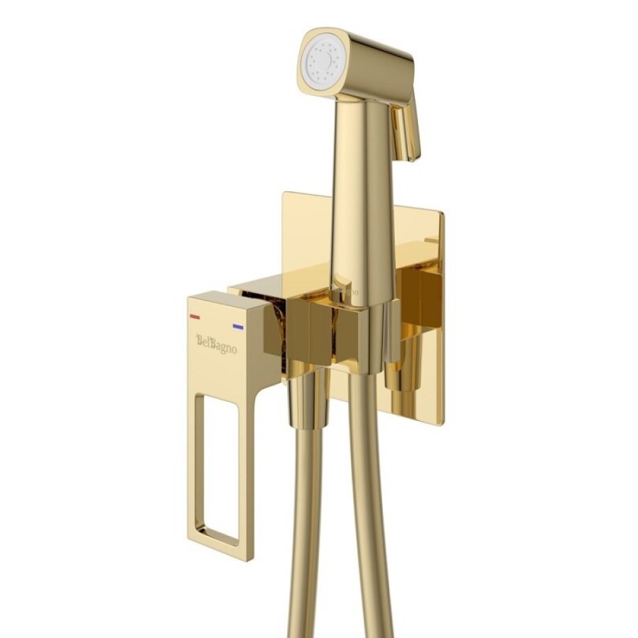 Гигиенический душ BelBagno Luce LUC-HGN-ORO со смесителем, золото