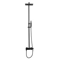 Душевая система BelBagno Luce LUC-VSCM-NERO, с изливом, черный матовый