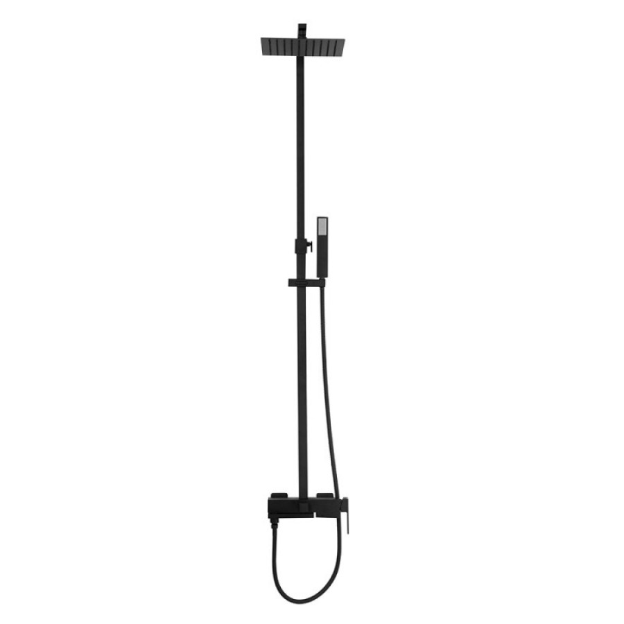 Душевая система BelBagno Luce LUC-VSCM-NERO, с изливом, черный матовый