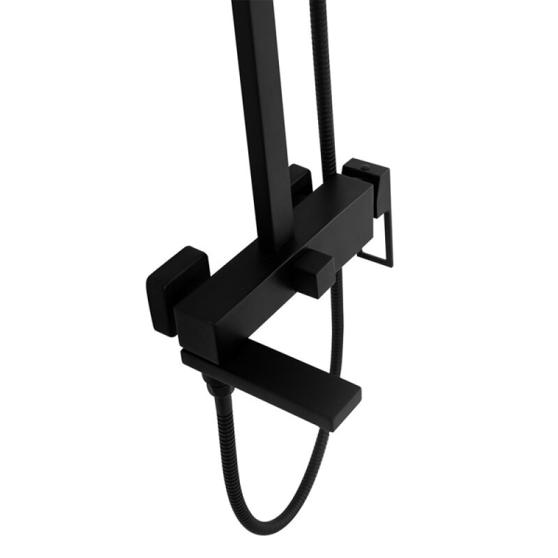 Душевая система BelBagno Luce LUC-VSCM-NERO, с изливом, черный матовый