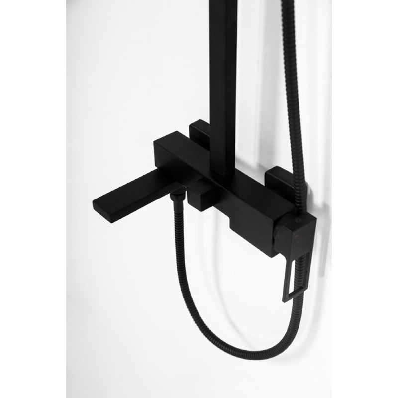 Душевая система BelBagno Luce LUC-VSCM-NERO, с изливом, черный матовый