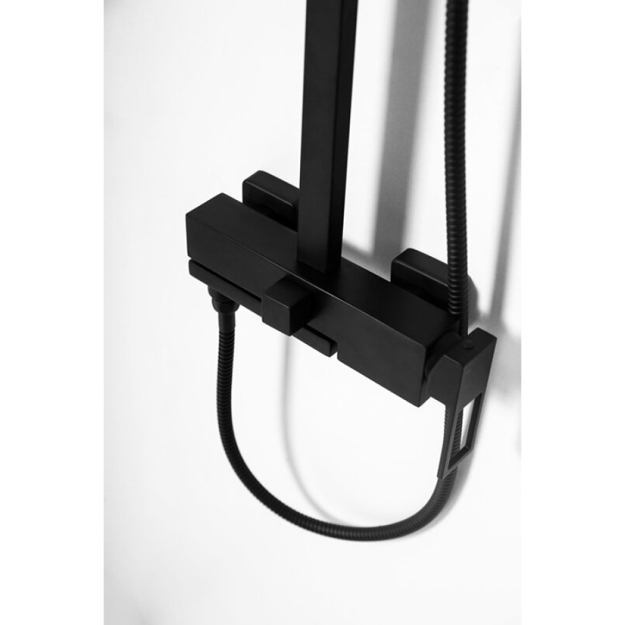 Душевая система BelBagno Luce LUC-VSCM-NERO, с изливом, черный матовый