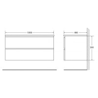 Тумба под раковину BelBagno LUCE-1000-2C-SO-SCM, 100 х 48 х 50 см, цвет серый (stucco cemento)